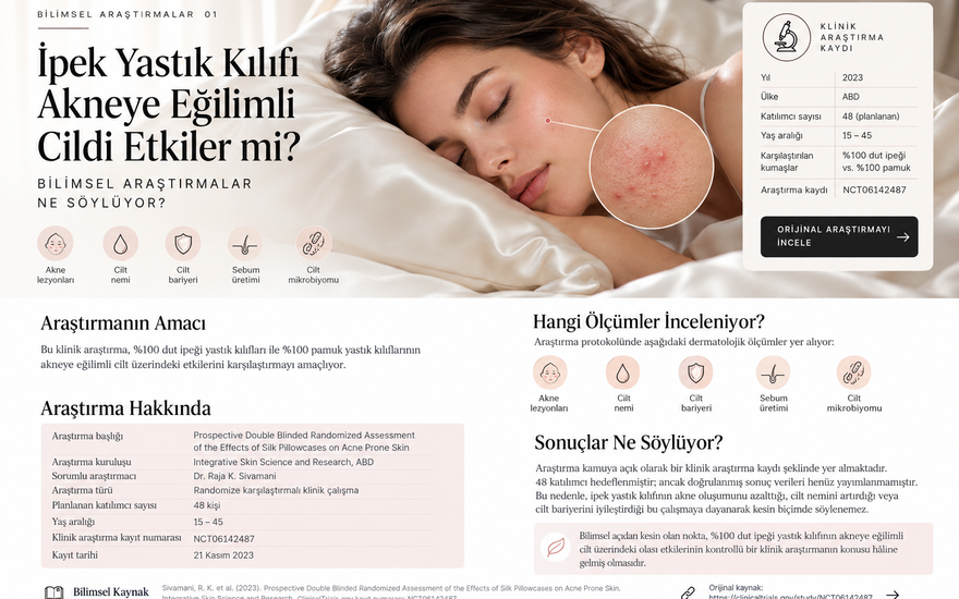 İpek yastık kılıfı ve akneye eğilimli cilt: NCT06142487 bilimsel araştırma