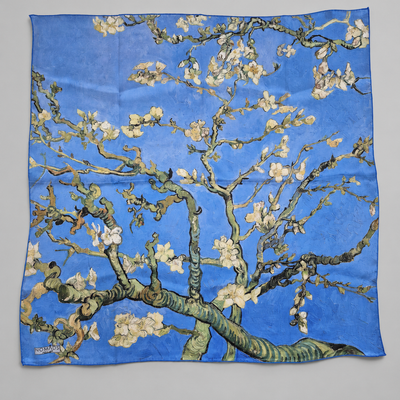 Van Gogh , %100 İpek Eşarp – 90 × 90 cm  ,MAVİ