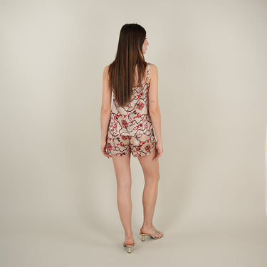100% İpek Askılı Şort Pijama Takımı