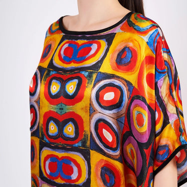 Sanat Koleksiyonu - Kandinsky İlhamlı %100 İpek Elbise