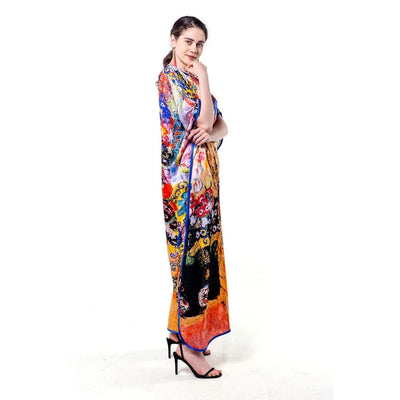 Gustav Klimt "Maria Munk" Patterned 100% Silk Dress