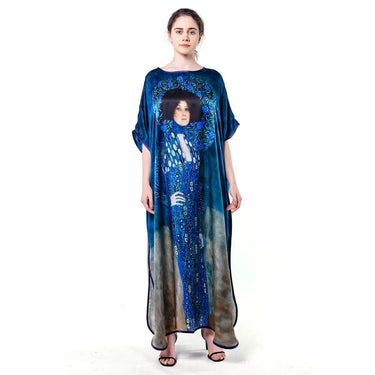Gustav Klimt Emilie Flöge  Desenli İpek Elbise