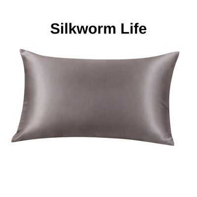 Premium Dark Grey 100% Mulberry Silk Pillowcase | Minimalist Elegance, Luxury Silk Pillowcase for Healthy Hair and Skin