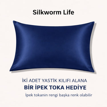 Lacivert %100 Dut İpeği Yastık Kılıfı – Derin ve Rahat Uyku, Saç ve Cilt Dostu Lüks Pillowcas , 6A Kalite