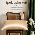 %100 Doğal Dut İpeği İpek Uyku Seti – İpek Yastık Kılıfı (50x70 cm) + İpek Göz Bandı | Cilt ve Saç Bakımı İçin Premium Set