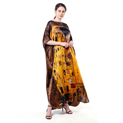 Enveloped by Klimt's Magic: A Silk Dress Woven with Art