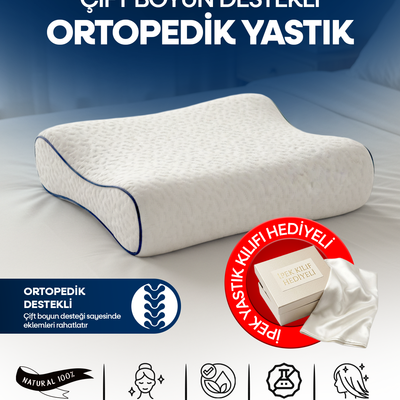 BEYAZ RENKLİ  ,%100 İpek Yastık Kılıfı İle Beraber ,Silkworm Life Visco YASTIK