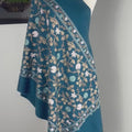 PETROL COLOUR Luxury Cashmere Embroidered Winter Shawl -80 CM X 200 CM