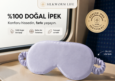 Saf Dut İpeği Göz Bandı Leylak