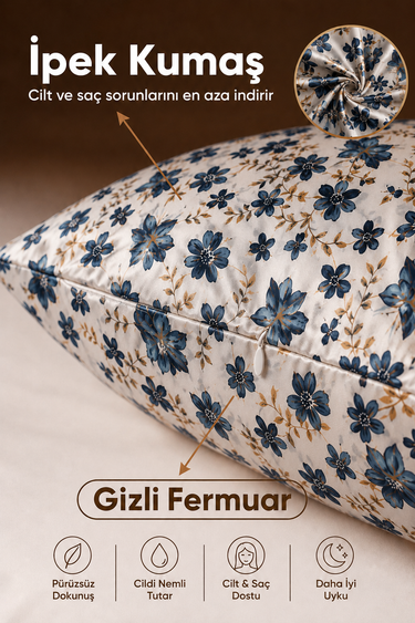 Silkworm Life Limited Edition  %100 İpek Yastık Kılıfı 50x70 cm Fermuarlı