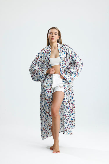 %100 İpek Kimono Kaftan