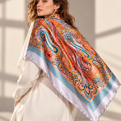 %100 Doğal İpek Şal & Eşarp | 140 × 140 cm | Premium Tasarım