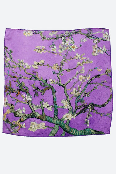 %100 İpek Fular Bandana | 55x55 cm |  Van Gogh Badem Ağaçı