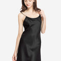 PURE SILK BLACK SHORT NIGHTGOWN