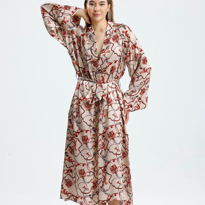 %100 İpek Kimono Kaftan