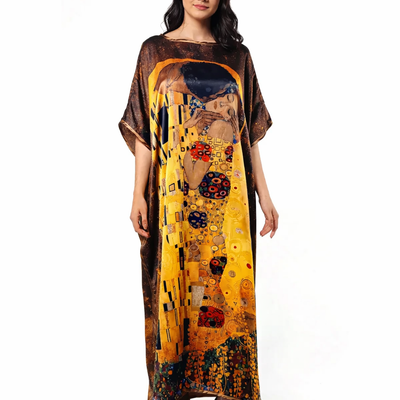 Enveloped by Klimt's Magic: A Silk Dress Woven with Art