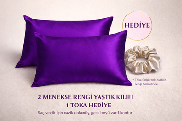 Premium Menekşe %100 Dut İpek Yastık Kılıfı | İpeksi Parlaklık, Sağlıklı Saç ve Işıltılı Cilt İçin , 6A Kalite
