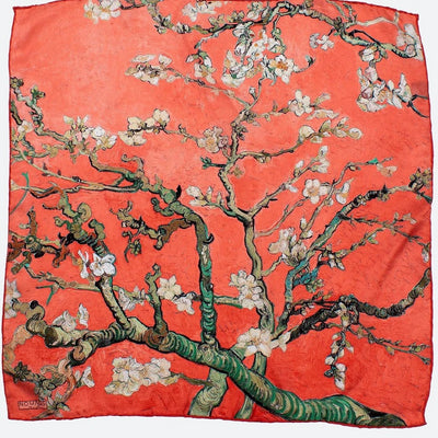 (Copy) 100% Silk Scarf Bandana | 55x55 cm | Van Gogh Almond Blossom