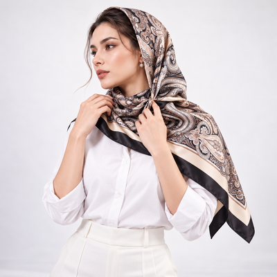 %100 Doğal İpek Şal & Eşarp | 140 × 140 cm | Premium Tasarım