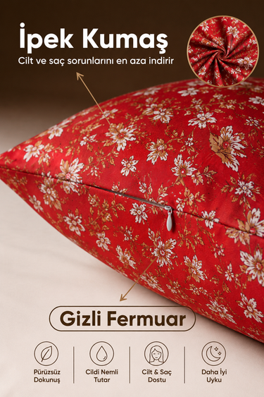 Silkworm Life Limited Edition  %100 İpek Yastık Kılıfı 50x70 cm Fermuarlı