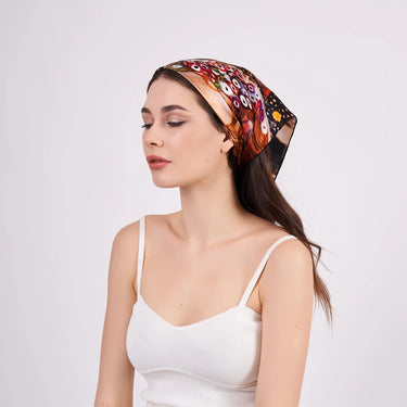 Saf İpek Fular Bandana | Kandinsky Lady with Fan |