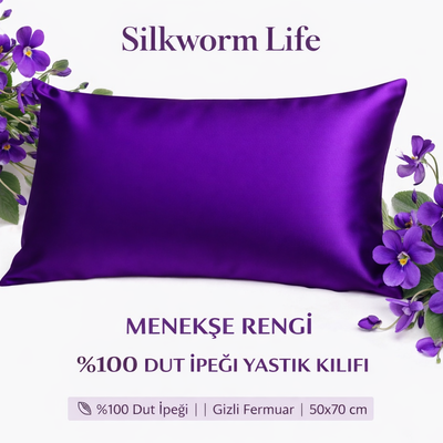 Premium Violet 100% Mulberry Silk Pillowcase | Silky Shine, Healthy Hair and Radiant Skin, 6A Grade